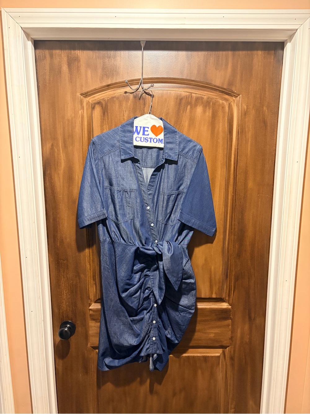 Veronica Beard Denim Look Tie Front Dress.